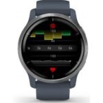 Montre Connectée Garmin Venu 2 Silver- Bracelet Bleu Gris – Image 3