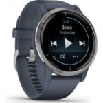 Montre Connectée Garmin Venu 2 Silver- Bracelet Bleu Gris – Image 5
